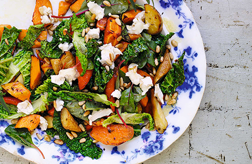 Ljummen rotfruktssallad med chèvre